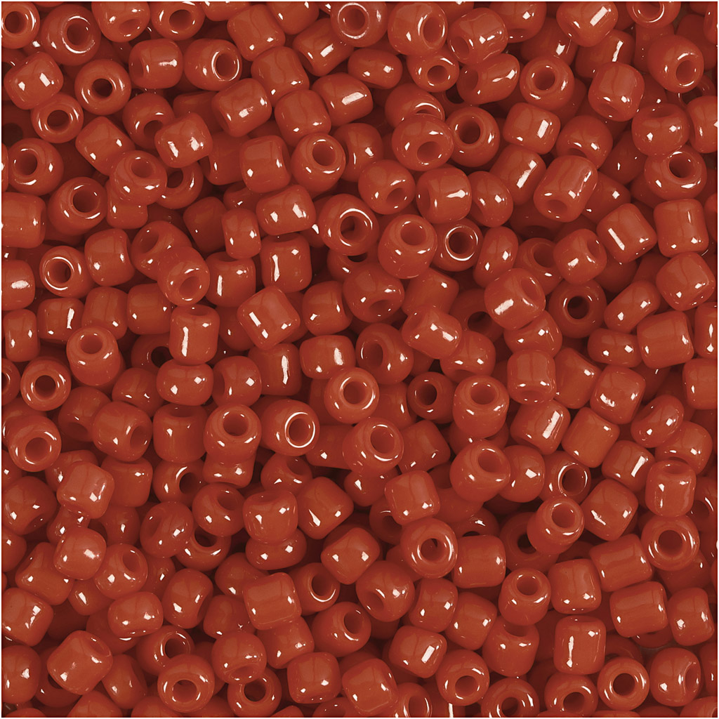 Rocaiperler, mørk rød, diam. 3 mm, str. 8/0 , hulstr. 0,6-1,0 mm, 25 g/ 1 pk.
