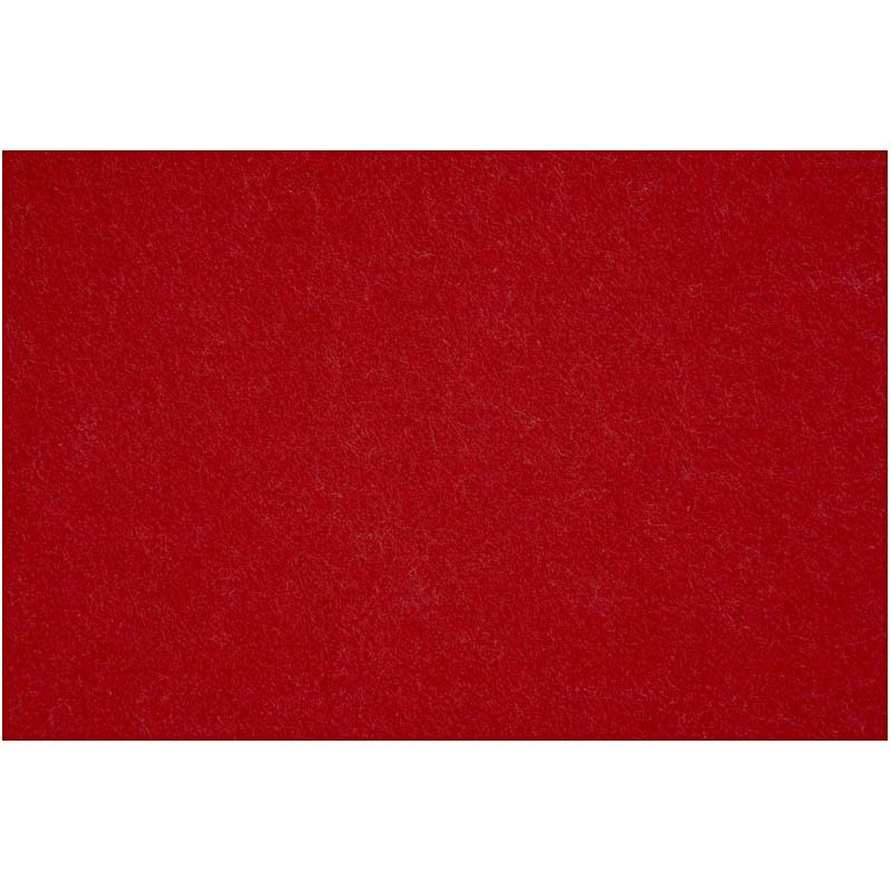 Hobbyfilt, gl. rød, 42x60 cm, tykkelse 3 mm, 1 ark