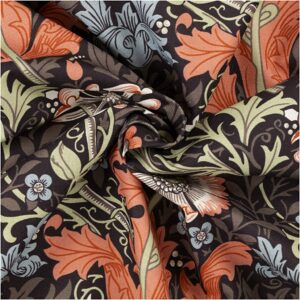 Kanvas m/ blomster William Morris Mørk granit