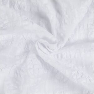 Voile bomulds mix ternet Hvid