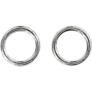 Plastring, 15 mm, tykkelse 2 mm, 25 stk. Sølv