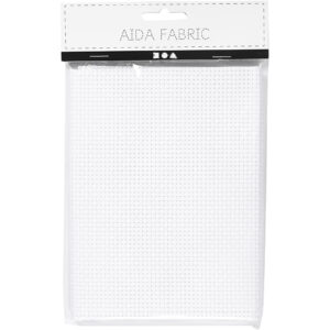 AIDA stof 50x50 cm, 35 tern pr. 10 cm Hvid