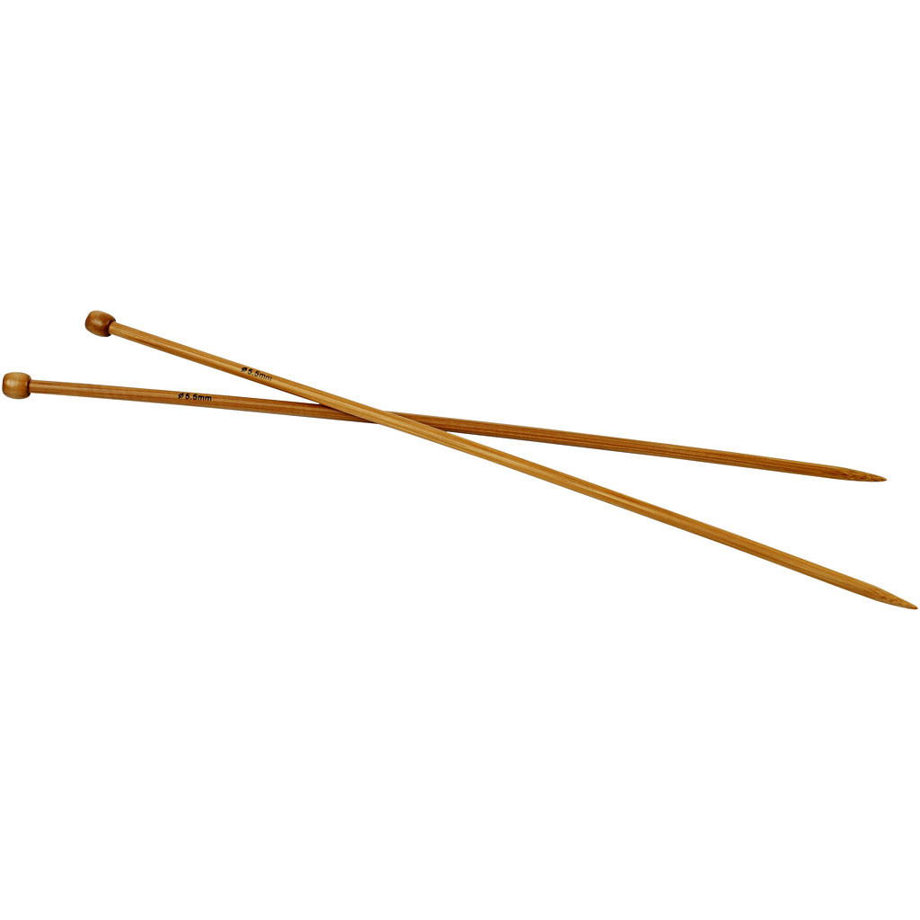 Strikkepinde, nr. 5,5, L: 35 cm, 1 par