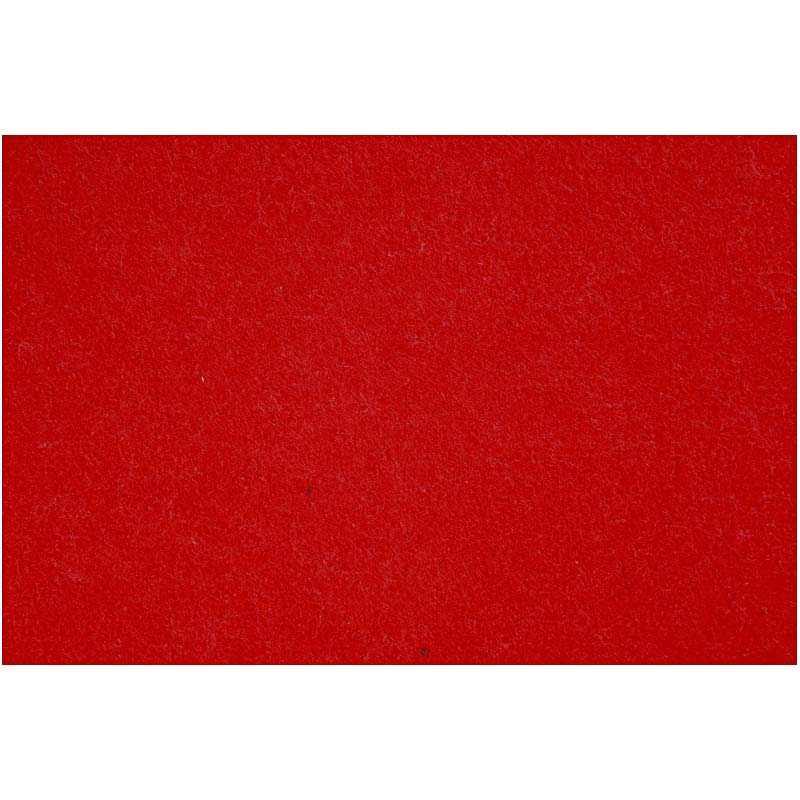 Hobbyfilt, rød, 42x60 cm, tykkelse 3 mm, 1 ark
