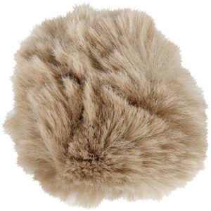 Pompon pels look m/elastikstrop, diam. 8 cm, lys camel, 1stk.