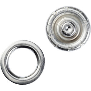 Trykknap ring Jersey, 10 mm, 10 stk. Sølv