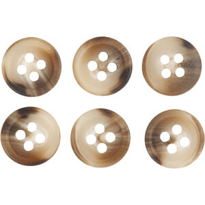 Habitknap 4-huls, 13 mm, 6 stk. Beige/Lysebrun