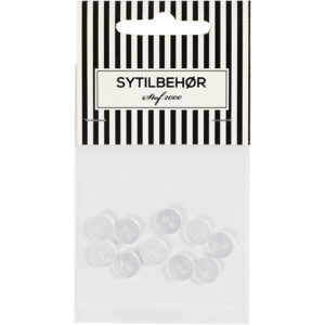 Skjorteknap 2-huls, 9 mm, 10stk. Transparent