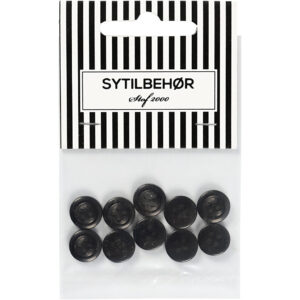 Skjorteknap 4-huls, 11 mm, 10stk. Sort