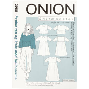 Onion Mønster, Peplum top og kjole m/ ballonærmer