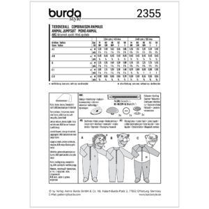 Kostume Burda kids 2355 str. 74-98