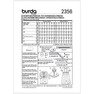 Prinsesse/rødhætte Burda kids 2356