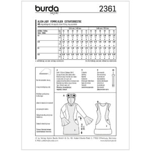 Kostume Burda 2361 str. 34-44
