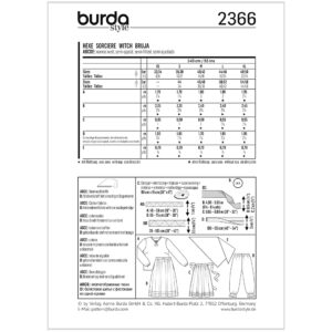 Kostume Burda 2366 flere størrelser