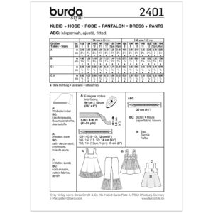Kostume Burda Kids 2401 str. 128-164