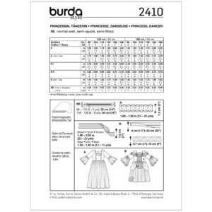 Prinsesse/danser Burda Kids 2410 str. 98-128