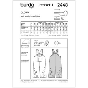 Klovn Burda 2448 str. 104/110-158/164