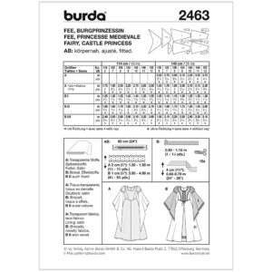 Prinsesse/fe Burda Kids 2463 str. 116-152
