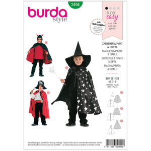 Pirat/ Djævel/Tryllekunstner Burda Kids 2494 str. 98-128