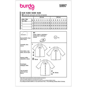 Skjorte Burda 5997 str. 34-48