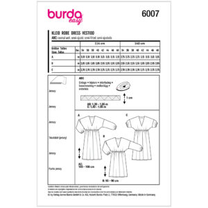 Kjole Burda 6007 str. 34-48