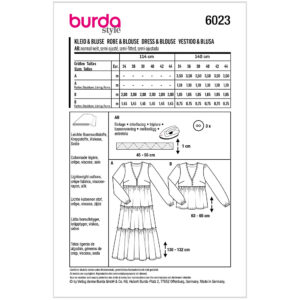 Kjole/bluse Burda 6023 str. 34-44