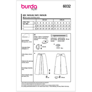 Bukser Burda 6032 str. 34-44