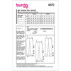 Bukser Burda 6072 str. 34-44