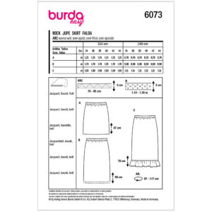 Nederdel Burda 6073 str. 34-44