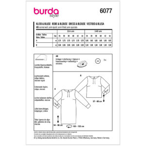 Kjole/bluse Burda 6077 str. 34-44