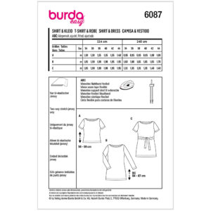 T-shirt/kjole Burda 6087 str. 34-44