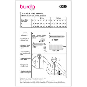 Jakke Burda 6090 str. 34-44