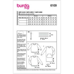 T-shirt/kjole Burda 6109 str. 34-44