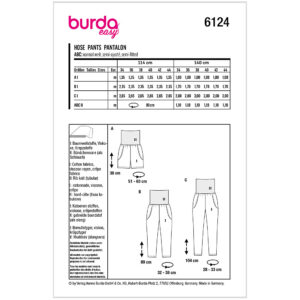 Bukser/shorts Burda 6124 str. 34-44