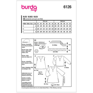 Tunika Burda 6126 str. 34-44