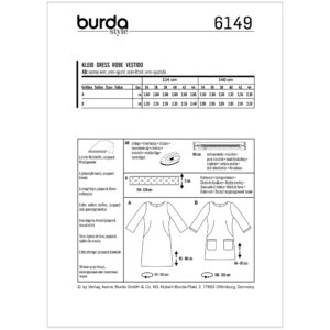 Kjole Burda 6149 str. 34-44
