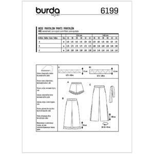 Bukser/shorts Burda 6199 str. 34-44