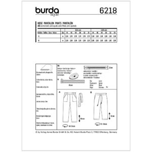 Bukser Burda 6218 str. 44-54