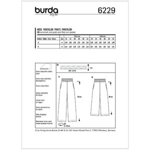 Bukser Burda 6229 str. 32-42