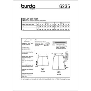 Nederdel Burda 6235 str. 34-44