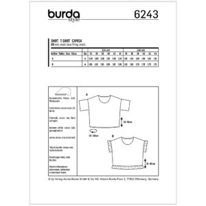 T-shirt Burda 6243 str. 34-44