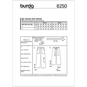Bukser Burda 6250 str. 34-44