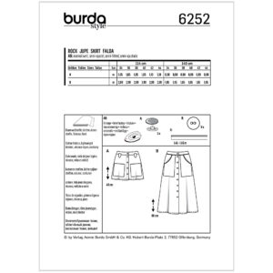 Nederdel Burda 6252 str. 34-44