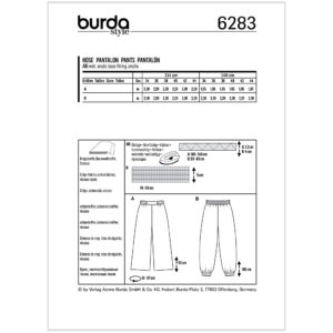 Bukser Burda 6283 str. 34-44