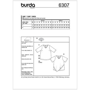 T-shirt Burda 6307 str. 46-60