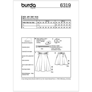 Nederdel Burda 6319 str. 34-44