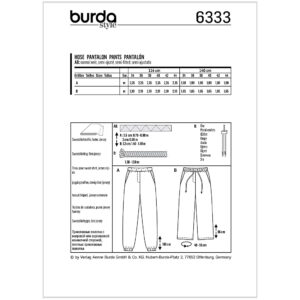 Bukser Burda 6333 str. 34-44
