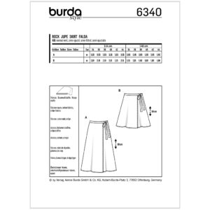 Nederdel Burda 6340 str. 34-44