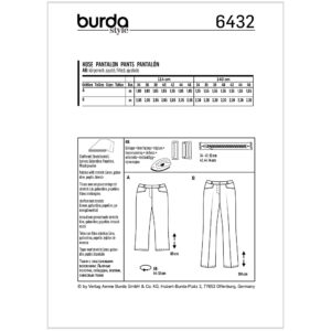 Bukser Burda 6432 str. 34-46