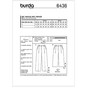 Bukser Burda 6436 str. 34-44